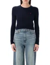 Polo Ralph Lauren Julianna Cotton Cable Crew Neck Sweater In Hunter Navy