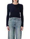 Polo Ralph Lauren Julianna Cotton Cable Crew Neck Sweater In Hunter Navy