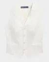 Polo Ralph Lauren Cropped Linen & Cotton Vest In Nevis