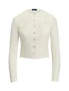 Polo Ralph Lauren Cropped Linen Blazer With Floral Embroidery