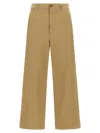 Polo Ralph Lauren Wide-leg Cropped Pants With Zip Closure In Beige