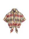 Polo Ralph Lauren Check Cropped Knit Shirt