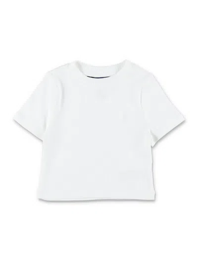 Polo Ralph Lauren Cropped Ribbed T-shirt For Girls In White
