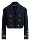 Polo Ralph Lauren Cropped Rope-detail Jacket In Blue