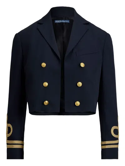 Polo Ralph Lauren Cropped Rope-detail Jacket In Blue