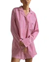 Polo Ralph Lauren Crop Cotton Poplin Short Pajamas In College Pink