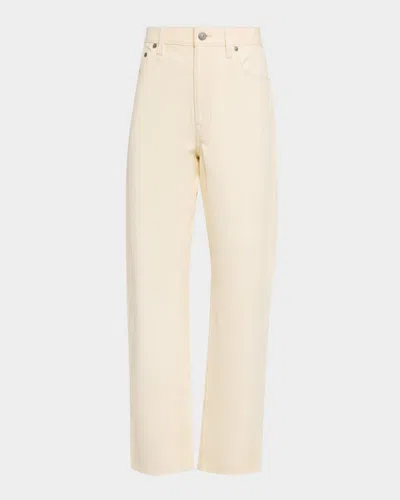 Polo Ralph Lauren Cropped Straight-leg Leather Pants In Neutral