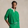 Polo Ralph Lauren Cropped Terry Rugby Shirt In Green