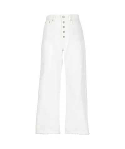 Polo Ralph Lauren Cropped Wide-leg Jeans In White