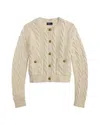 Polo Ralph Lauren Cropped Wool And Cashmere Blend Cardigan In Neutral