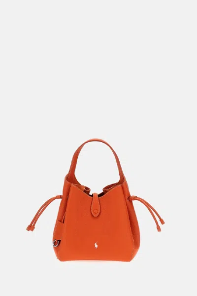 Polo Ralph Lauren Crossbody Bucket Bag In Orange