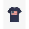 Polo Ralph Lauren Flag Cotton Jersey Tee In Blue
