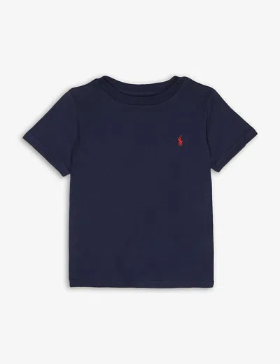 Polo Ralph Lauren Kids' Logo-print Cotton T-shirt 3-24 Months In Navy