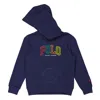 Polo Ralph Lauren Logo Cotton-blend Jersey Hoodie In Blue