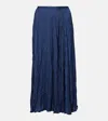 Polo Ralph Lauren Georgette Pleated Midi Skirt In Blue