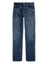 Polo Ralph Lauren Crystal-embellished Jeans In Blue