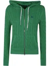 Polo Ralph Lauren Ctn Cbl Long Sleeve Full Zip Hoodie In Green