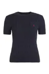 Polo Ralph Lauren Ctn Cbl Tee Short Sleeve Pullover In Black