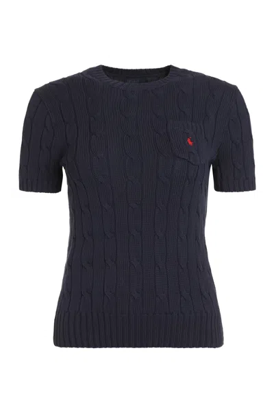 Polo Ralph Lauren Ctn Cbl Tee Short Sleeve Pullover In Black