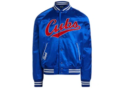 Pre-owned Polo Ralph Lauren Cubs Jacket (mens) In Rugby Royal/ralph Red/white