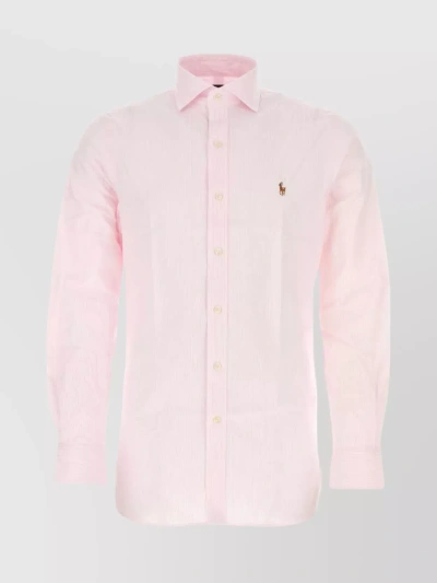 POLO RALPH LAUREN CURVED HEM EMBROIDERED OXFORD SHIRT