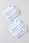 Polo Ralph Lauren Embroidered Logo Ankle Socks Set Of 6 Pairs In White