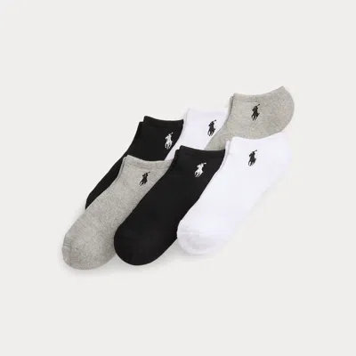 Polo Ralph Lauren Cushioned Mesh Ankle Sock 6-pack In Grey Heather Assorted In Gold