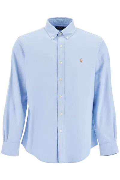 Polo Ralph Lauren Custom Fit Cotton Oxford Shirt In Blue