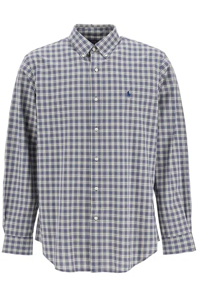 Polo Ralph Lauren Custom Fit Cotton Stretch Shirt In Blue