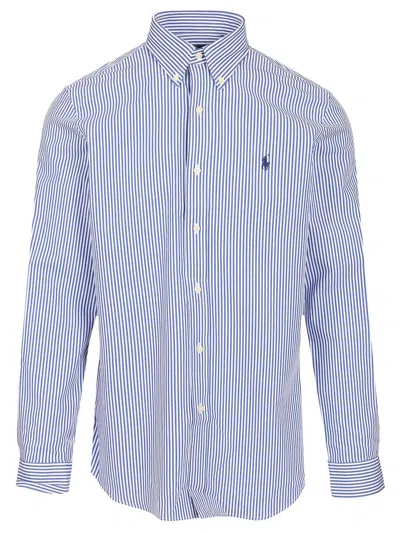 Polo Ralph Lauren Custom Fit Cubdppcs-bistretch Popelin Long Sleeve Sport Shirt Shirts Multicolor In Blue