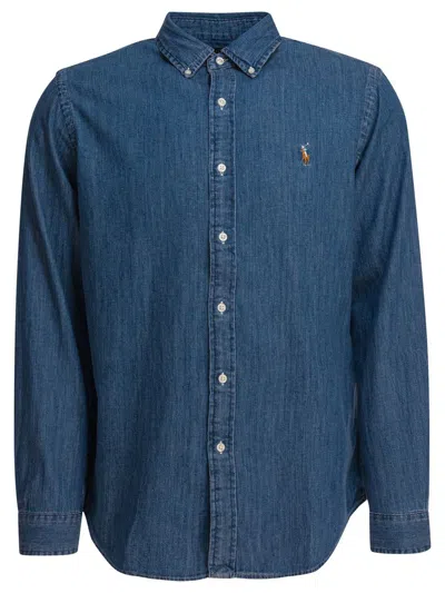 Polo Ralph Lauren Custom Fit Denim Shirt In Blue