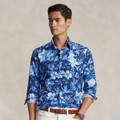 Polo Ralph Lauren Custom Fit Floral Oxford Shirt In Black