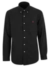 Polo Ralph Lauren Black Shirt With Pony Embroidery In Black