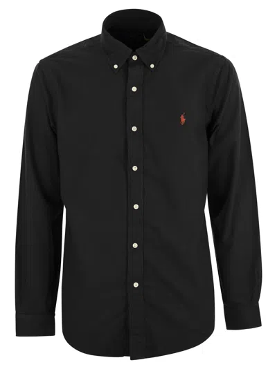 Polo Ralph Lauren Custom Fit Garment Dyed Oxford Shirt In Black