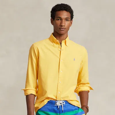 Polo Ralph Lauren Custom Fit Garment-dyed Oxford Shirt In Yellow