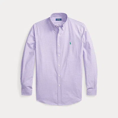 Polo Ralph Lauren Custom Fit Gingham Stretch Poplin Shirt In Purple