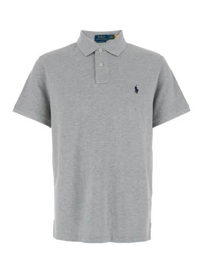 Polo Ralph Lauren Grey Polo Shirt With Pony Detail On The Front