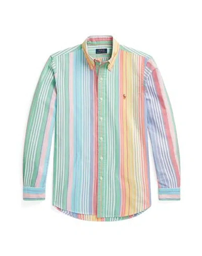 Polo Ralph Lauren Custom Fit Lightweight Oxford Shirt Man Shirt Sky Blue Size L Cotton