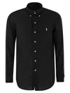 Polo Ralph Lauren Black Shirt With Button-down Collar And Pony Embroidery On The Front
