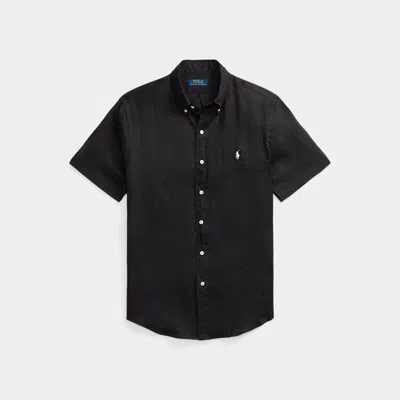 Polo Ralph Lauren Custom Fit Linen Shirt In Black
