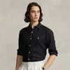 Polo Ralph Lauren Custom Fit Linen Shirt In Black