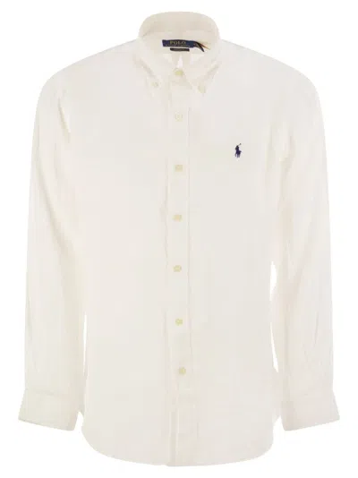 Polo Ralph Lauren Custom-fit Linen Shirt In Neutral