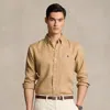 Polo Ralph Lauren Custom Fit Linen Shirt In Gold