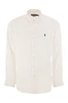 Polo Ralph Lauren Slim Fit White Cotton Shirt With Embroidered Logo In White