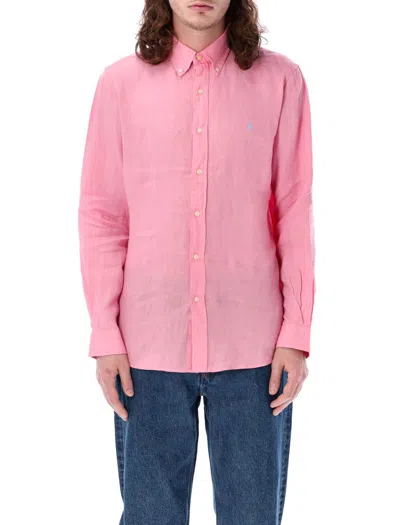 Polo Ralph Lauren Custom Fit Shirt In Florida Pink