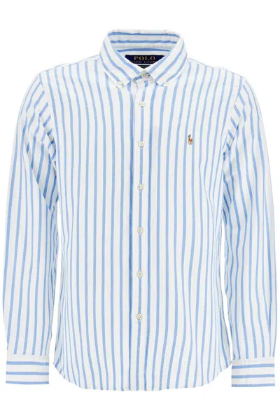 Polo Ralph Lauren Custom Fit Shirt In Striped Oxford In White