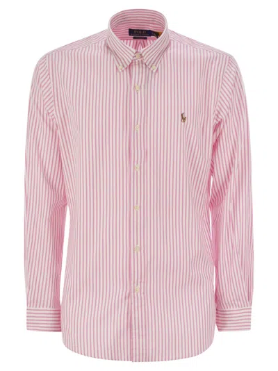 Polo Ralph Lauren Striped Linen Shirt Shirt, Blouse In Red