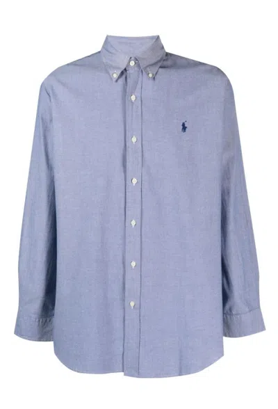Polo Ralph Lauren Custom Fit Stretch Oxford Shirt In Blue
