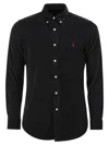 Polo Ralph Lauren Black Shirt With Pony Embroidery In Black