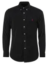 Polo Ralph Lauren Black Shirt With Pony Embroidery In Black